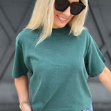 RicherPoorer Relaxed Crop Tee In Rainforest - Infinity Raine