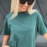 RicherPoorer Relaxed Crop Tee In Rainforest - Infinity Raine