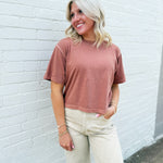 RicherPoorer Relaxed Crop Tee In Russet - Infinity Raine