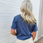 RicherPoorer Relaxed Crop Tee In Vintage Indigo - Infinity Raine