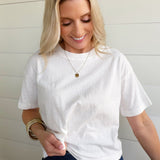 RicherPoorer Vintage Jersey Oversized Crop Tee In White - Infinity Raine