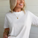 RicherPoorer Vintage Jersey Oversized Crop Tee In White - Infinity Raine