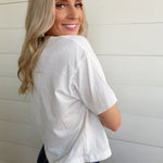 RicherPoorer Vintage Jersey Oversized Crop Tee In White - Infinity Raine