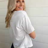 RicherPoorer Vintage Jersey Oversized Crop Tee In White - Infinity Raine
