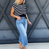 Risen Crop Mild Barrel Jeans In Medium Wash - Infinity Raine