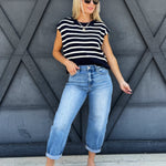 Risen Crop Mild Barrel Jeans In Medium Wash - Infinity Raine