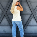 Risen Crop Mild Barrel Jeans In Medium Wash - Infinity Raine