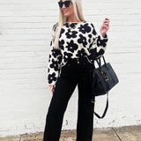 Risen Double Button Wide Leg Pants In Black - Infinity Raine