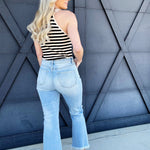 Risen Frayed Crop Jeans In Light - Infinity Raine