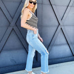 Risen Frayed Crop Jeans In Light - Infinity Raine