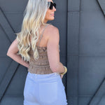 Risen High Rise Fray Hem Shorts In White - Infinity Raine