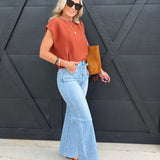 Risen High Rise Wide Jeans With Waist String Details In Light - Infinity Raine