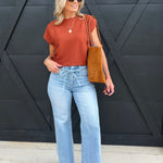 Risen High Rise Wide Jeans With Waist String Details In Light - Infinity Raine