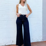 Risen Lurex Wide Leg Jeans in Dark - Infinity Raine