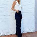 Risen Lurex Wide Leg Jeans in Dark - Infinity Raine