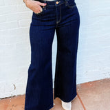 Risen Lurex Wide Leg Jeans in Dark - Infinity Raine