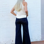 Risen Lurex Wide Leg Jeans in Dark - Infinity Raine