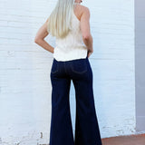 Risen Lurex Wide Leg Jeans in Dark - Infinity Raine