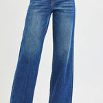 Risen Slouchy Wide Leg Jeans In Dark - Infinity Raine