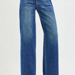 Risen Slouchy Wide Leg Jeans In Dark - Infinity Raine