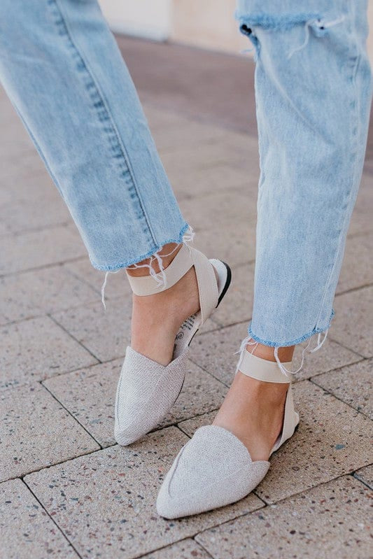 Rollasole Shoes - Flats Rollasole Wanderlust Ankle Strap Compact Mules In Beige