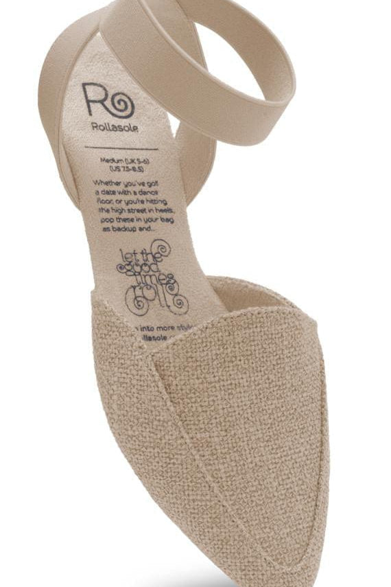 Rollasole Shoes - Flats Rollasole Wanderlust Ankle Strap Compact Mules In Beige
