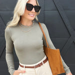Ronan Crewneck Top In Olive - Infinity Raine