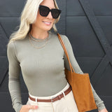 Ronan Crewneck Top In Olive - Infinity Raine