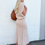 SADIE & SAGE Bottoms - Skirts Crosby Sweater Midi Skirt In Khaki