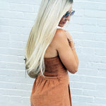 SADIE & SAGE Jumpsuits & Rompers Sundown Tube Top Belted Jumpsuit In Rusty Brown