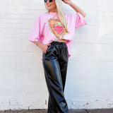 Sage The Label Bottoms - Pants Ranch Rebel Vegan Leather Pants In Black