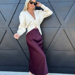 Sage The Label Bottoms - Skirts Deep Trance Bias Midi Skirt In Wine