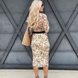 Giddy Up Ruched Mesh Skirt In Brown - Infinity Raine
