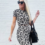 Analogue Floral Cropped Blouse In Black - Infinity Raine