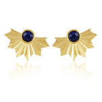 Sahira Naya Lapis Statement Earrings-Gold - Infinity Raine