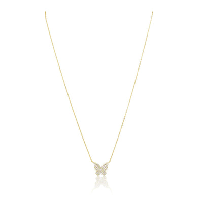 Sahira Elsie Pave Butterfly Neckalce-Gold - Infinity Raine