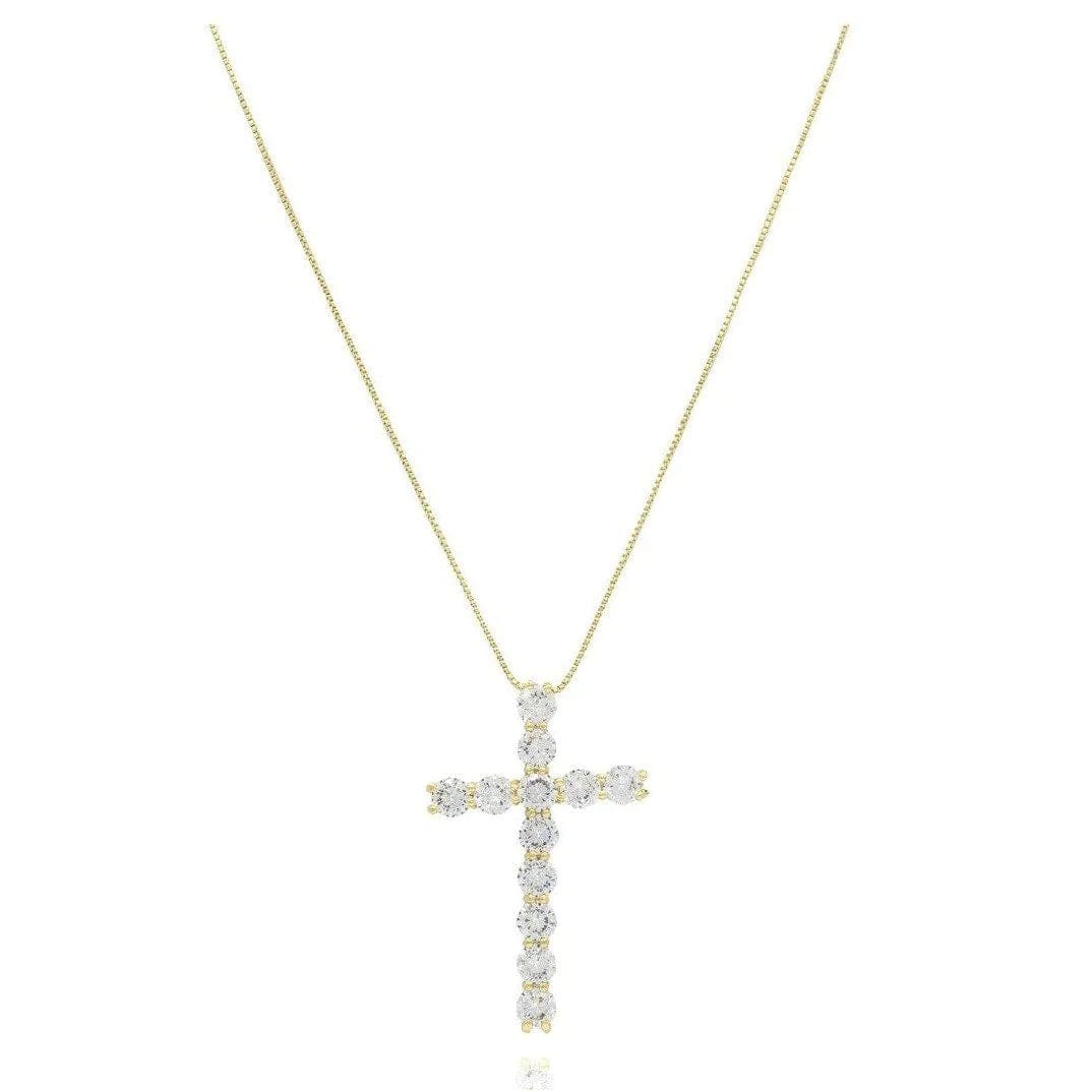 Sahira Faith Cross Pendant Necklace-Gold - Infinity Raine