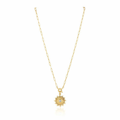 Sahira Nadia Sunburst Necklace-Gold - Infinity Raine
