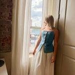 Sainte Button-Front Top In Denim Blue - Infinity Raine