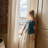 Sainte Button-Front Top In Denim Blue - Infinity Raine