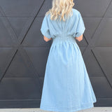 Sainte Shirtdress In Denim Blue - Infinity Raine