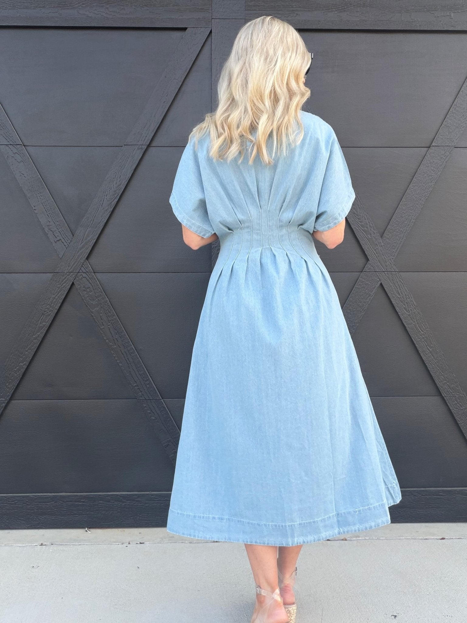 Sainte Shirtdress In Denim Blue - Infinity Raine