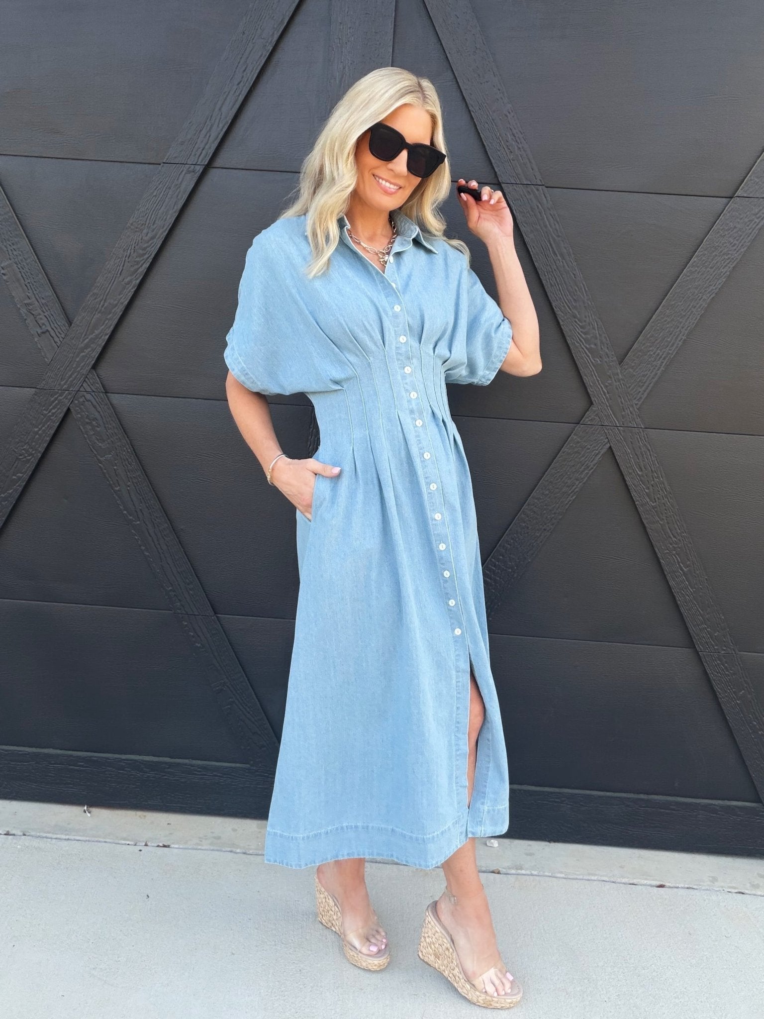 Sainte Shirtdress In Denim Blue
