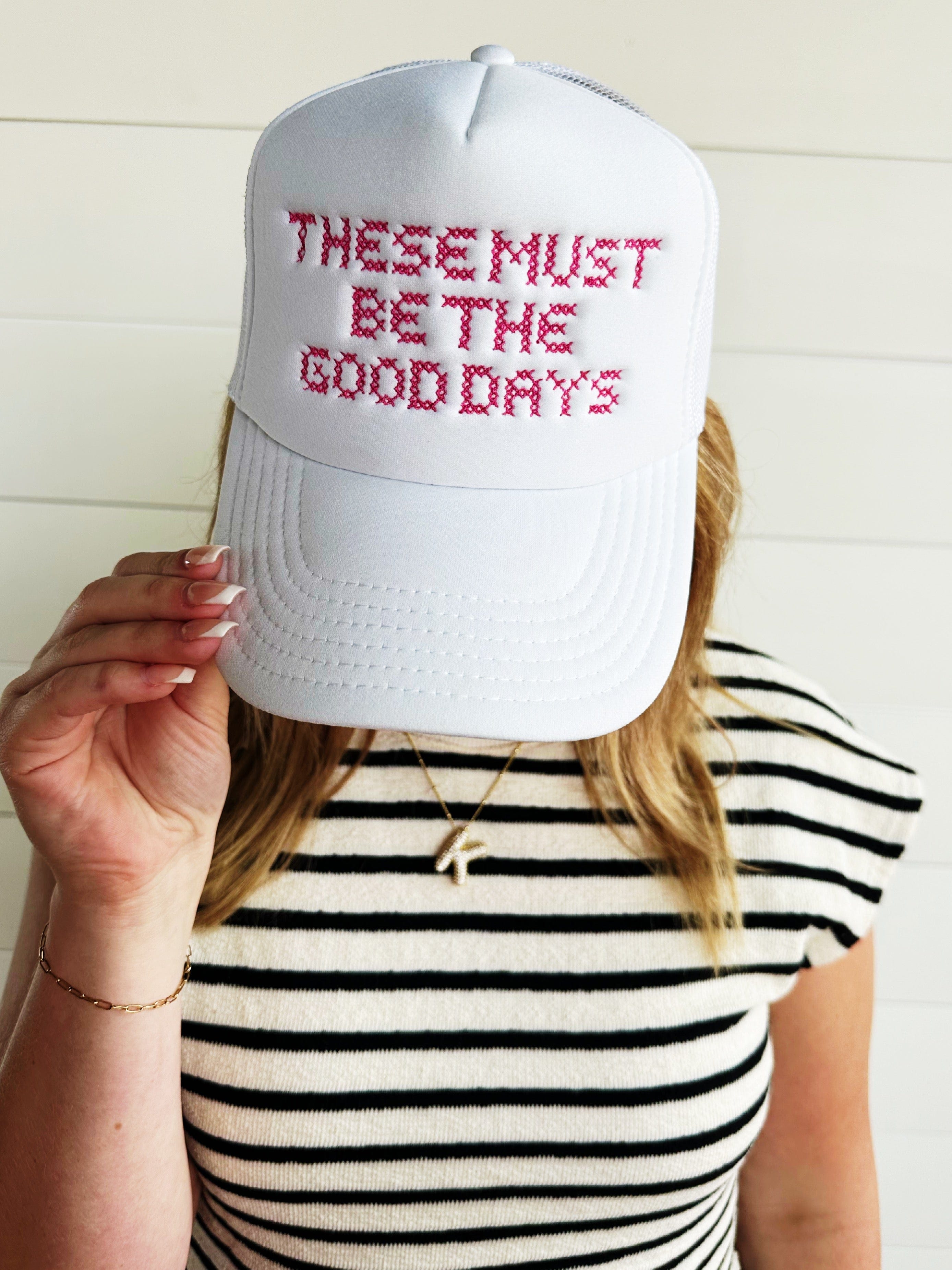 Sassy Cinnamon Accessories - Hats The Good Days Trucker Hat-White 71891702
