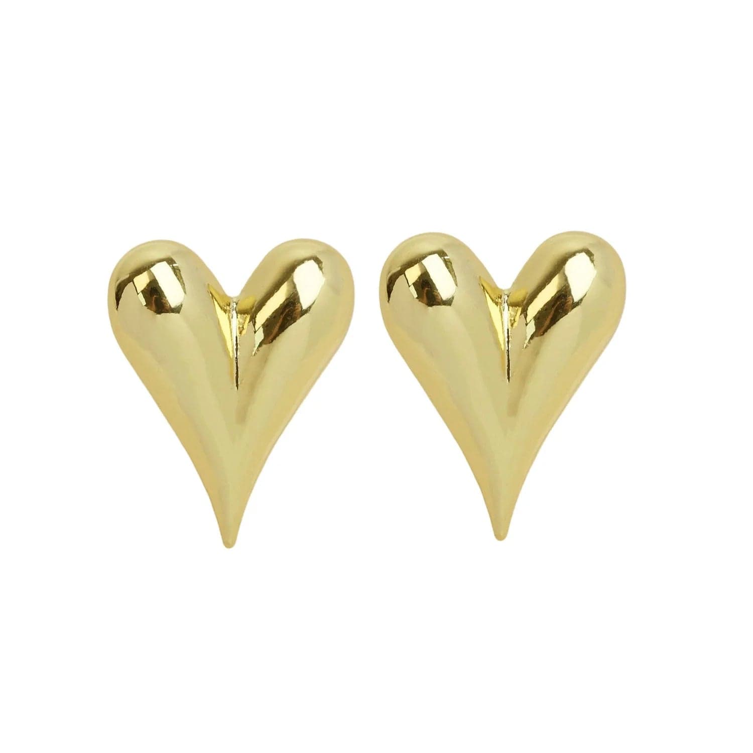 18k Filled Heart Earrings-Gold - Infinity Raine