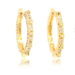 18k Pave Spiked Huggie Earrings-Gold - Infinity Raine