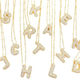 18K Gold Bubble Balloon Initial Necklace-Gold - Infinity Raine