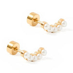 Screwback Stud Earrings In Abigail Pearl - Infinity Raine