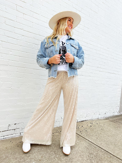 Life Of The Party Sequin Pants-Silver - Infinity Raine