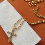 Selma 18k Gold Cz Cross Pendant Necklace - Infinity Raine